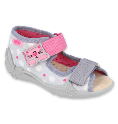 342P009 18 - dívčí sandálky, kožená stélka,kočička