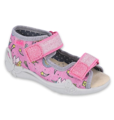 342P010 18 - dív.sandálky,kožená stélka,jednorožec