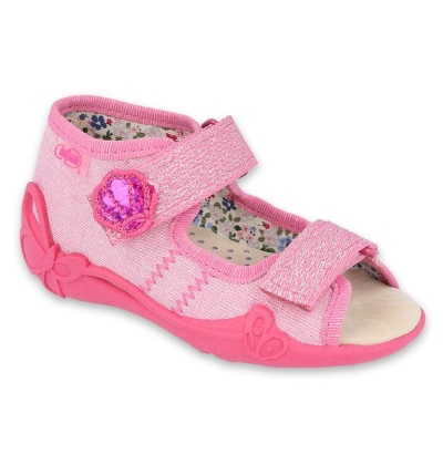 342P011 18 - dívčí sandálky, kožená stélka, mušle