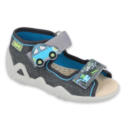 350P012 18 - chlapecké sandálky auto,kožená stélka