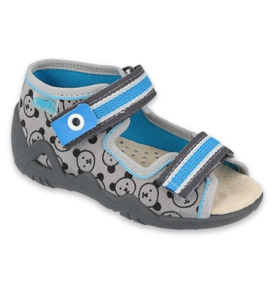 350P017 18 - chlapecké sandálky Befado šedé,méďové