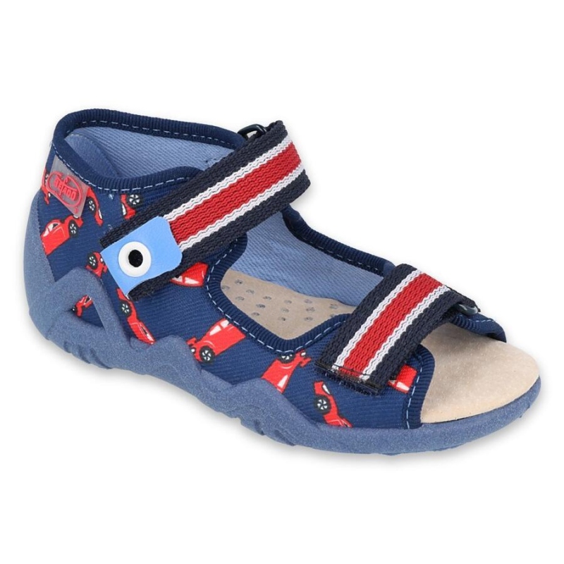 350P018 18 - chlapecké sandálky Befado modré, auta
