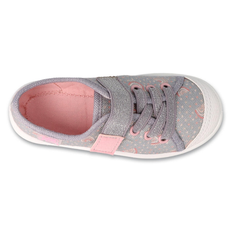 351X031 25 dívčí tenisky Befado 1SZ stříbrné, duha