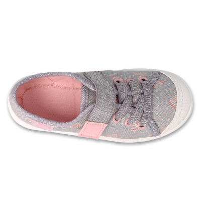 351X031 25 dívčí tenisky Befado 1SZ stříbrné, duha