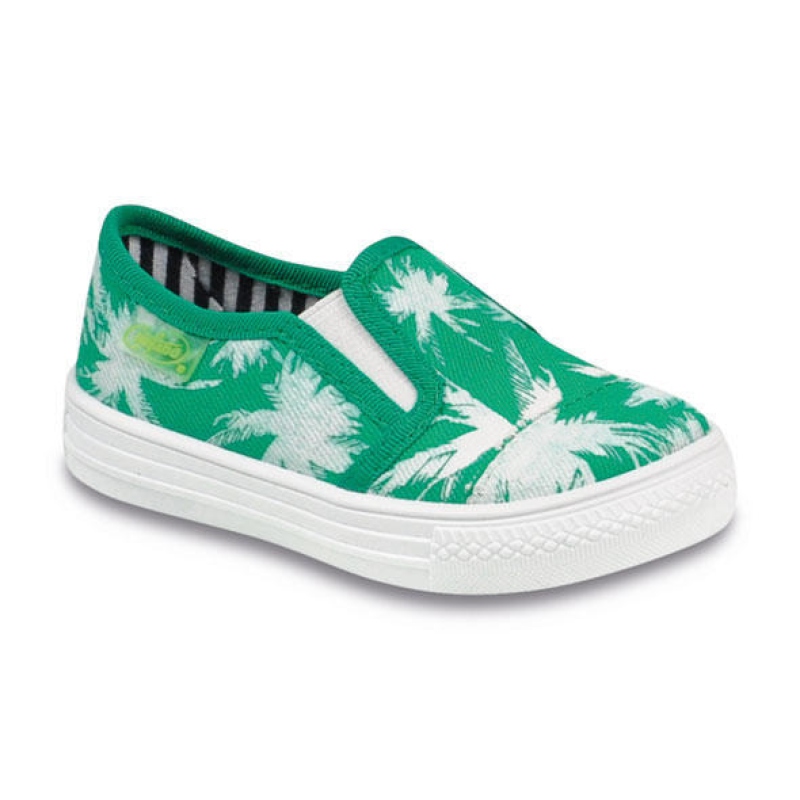 417P013 20 - tenisky nízké zelená,potisk