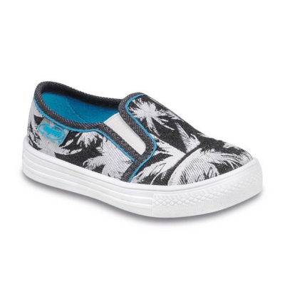 417P014 20 - tenisky nízké,tm.modrá,potisk