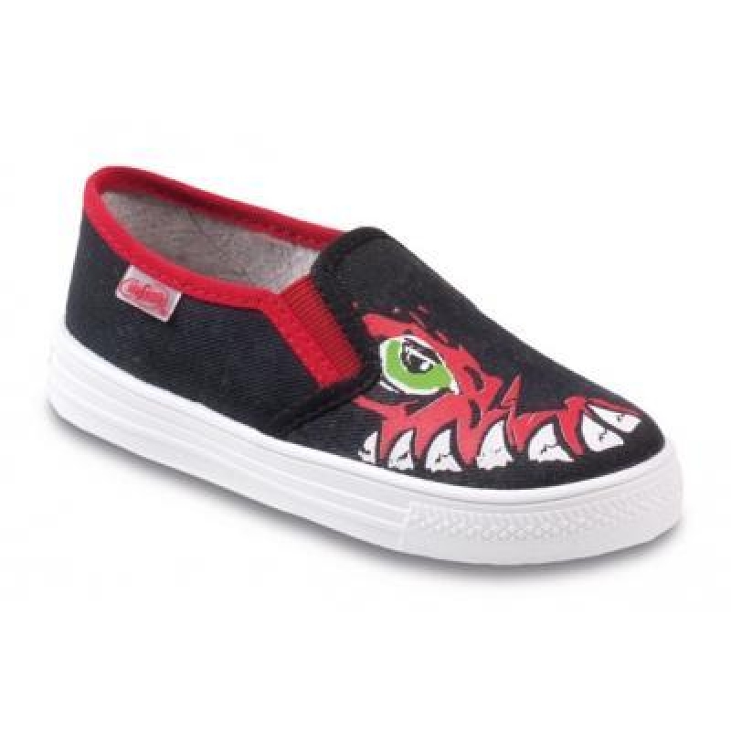 417X024 26 - tenisky Befado, černá, červené zuby