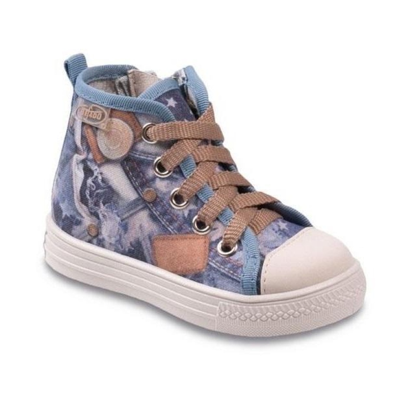 418P005 20 - tenisky kotníčk.,šněr,zip,riflové