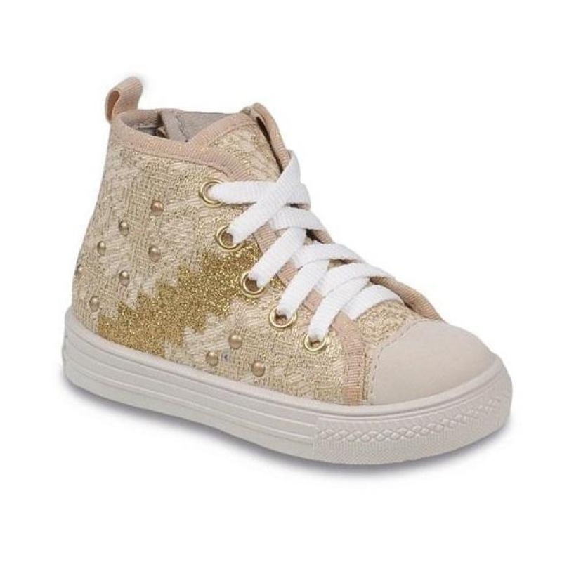 418P007 21 - tenisky kotníčk.,šněr,zip,zlatá