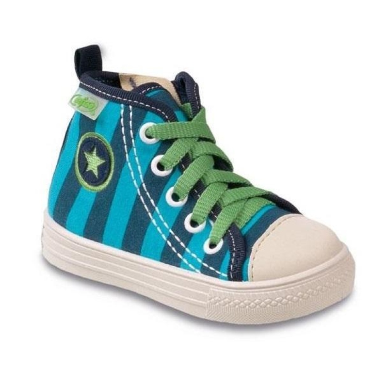 418P008 18 - tenisky kotníčk.,šněr.zip,modré pruhy