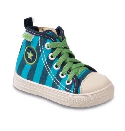 418P008 18 - tenisky kotníčk.,šněr.zip,modré pruhy