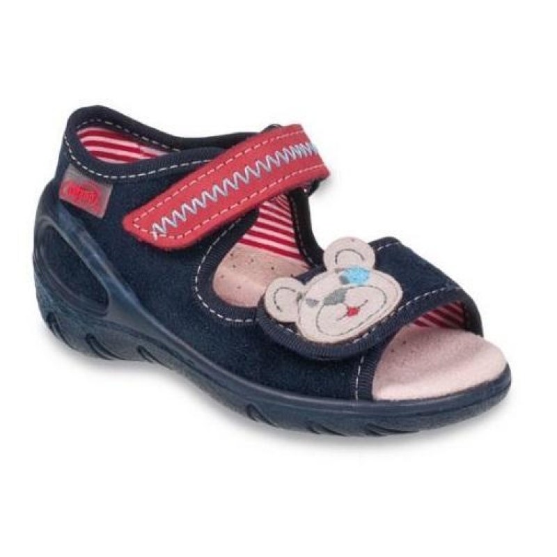 433P016 23 - SUNNY - chl.sandálky, tm. modrá, méďa