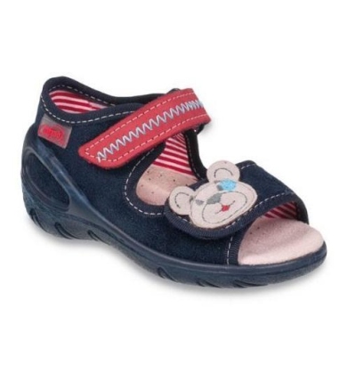 433P016 23 - SUNNY - chl.sandálky, tm. modrá, méďa