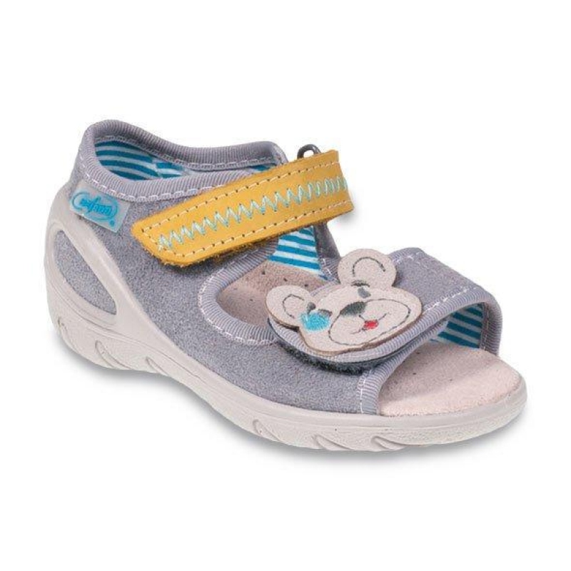 433P017 22 - SUNNY - chl.sandálky, šedá, méďa
