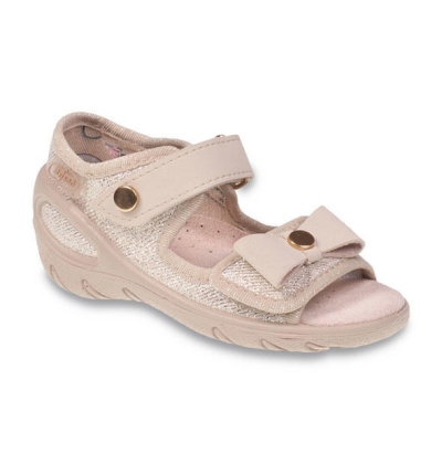 433X019 26 - SUNNY - dív.sandálky, zlatá, mašle