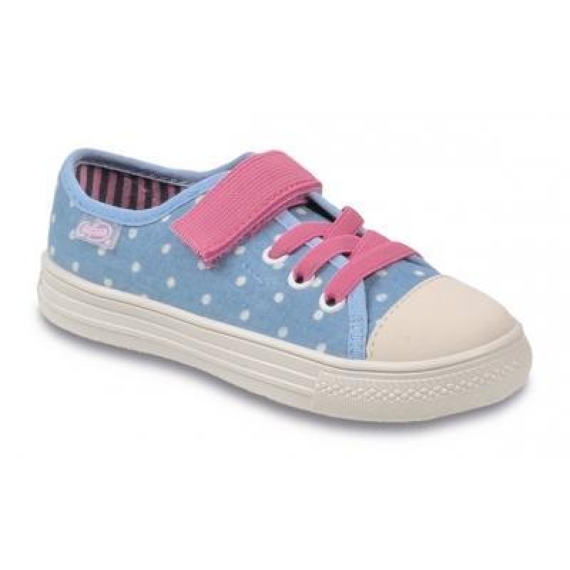 437P001 20 - dívčí tenisky, 1 SZ, modrá,bílé tečky