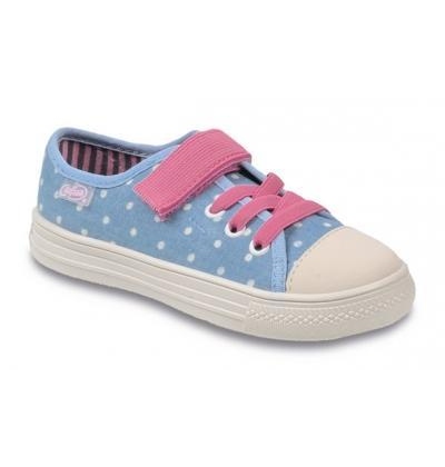 437P001 20 - dívčí tenisky, 1 SZ, modrá,bílé tečky