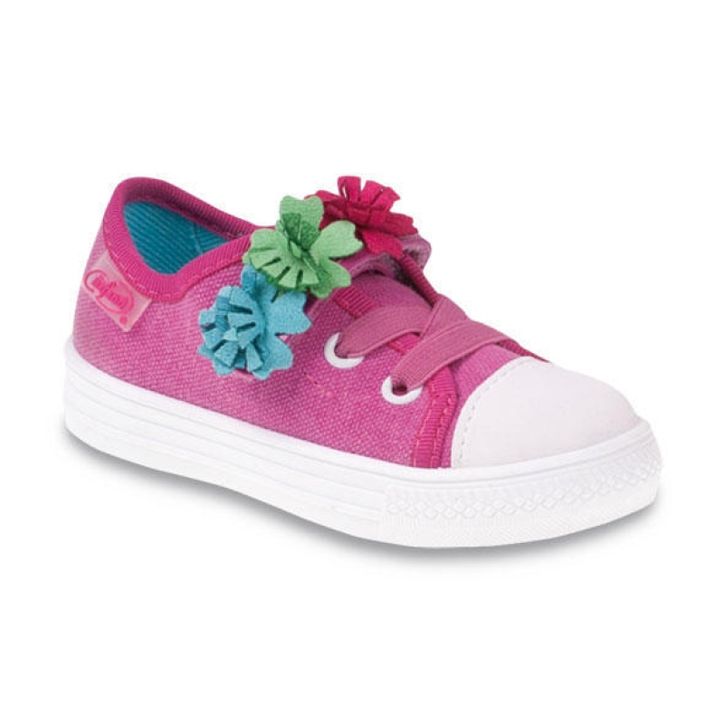 437P011 18 - dívčí tenisky, 1 SZ, růžová,3 kytičky