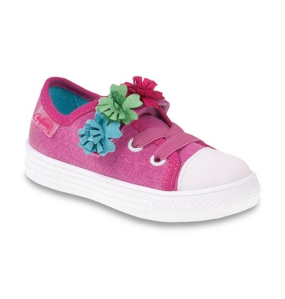 437P011 18 - dívčí tenisky, 1 SZ, růžová,3 kytičky