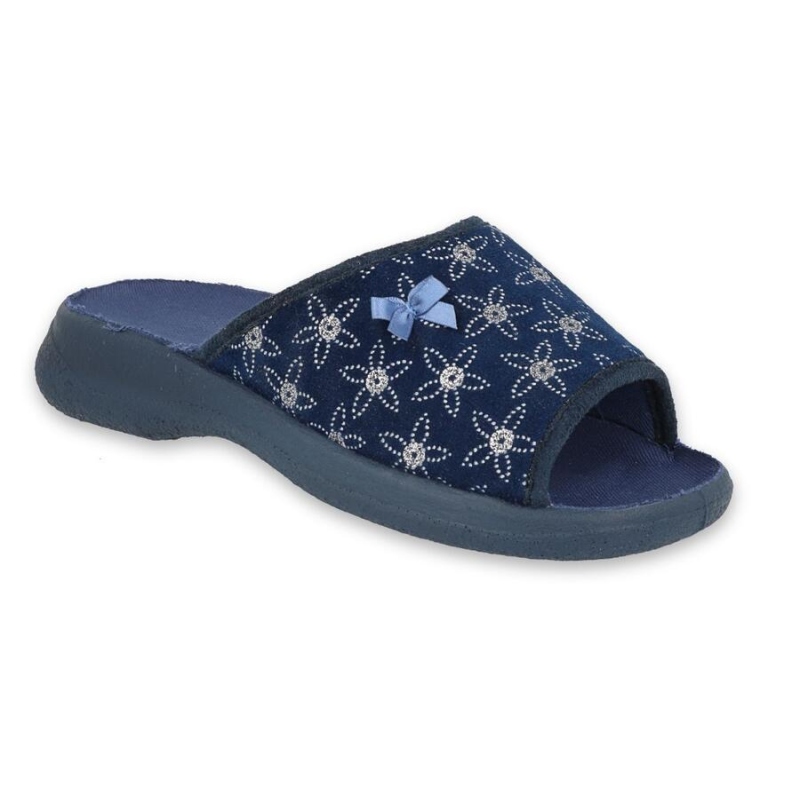 442D195 35 - OLIVIA OŠ - modrá, kytičky s mašli