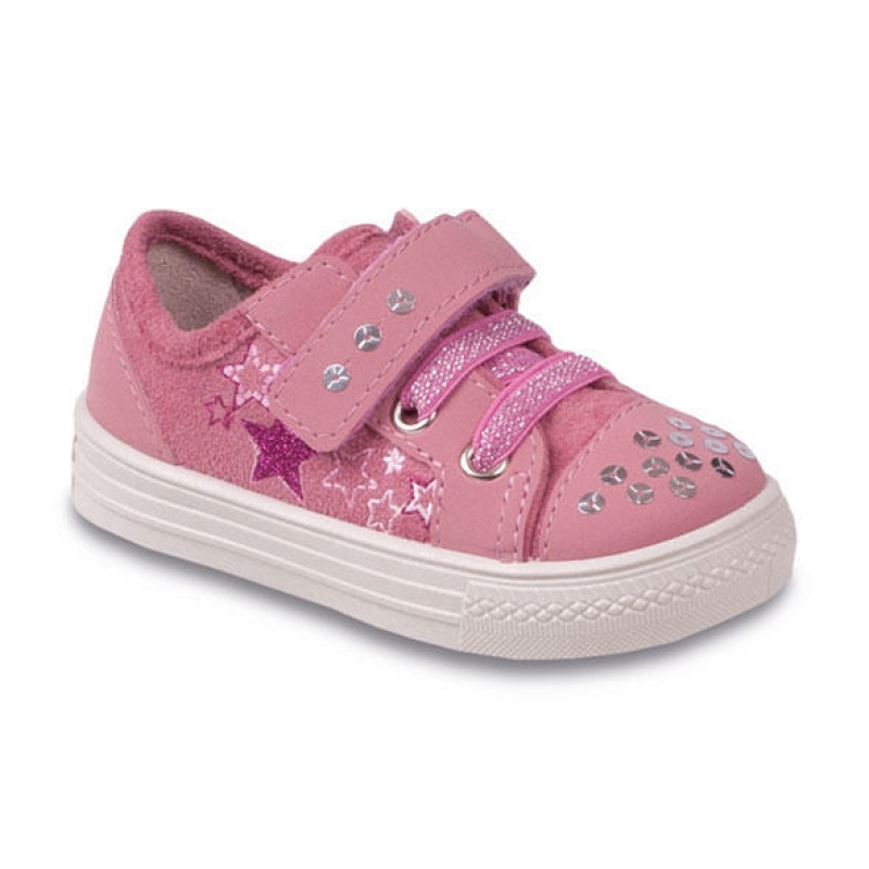 447P001 21 - tenisky- šněr.+SZ,růžová, cvočky
