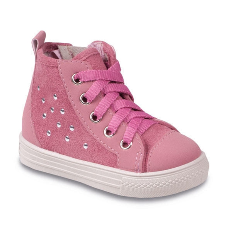 448P001 19 - tenisky kotníčk.,šněr.,zip,růž-cvočky