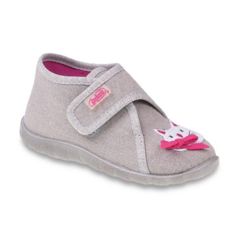 455P050 19 - dět.suchý zip - šedé, kočička