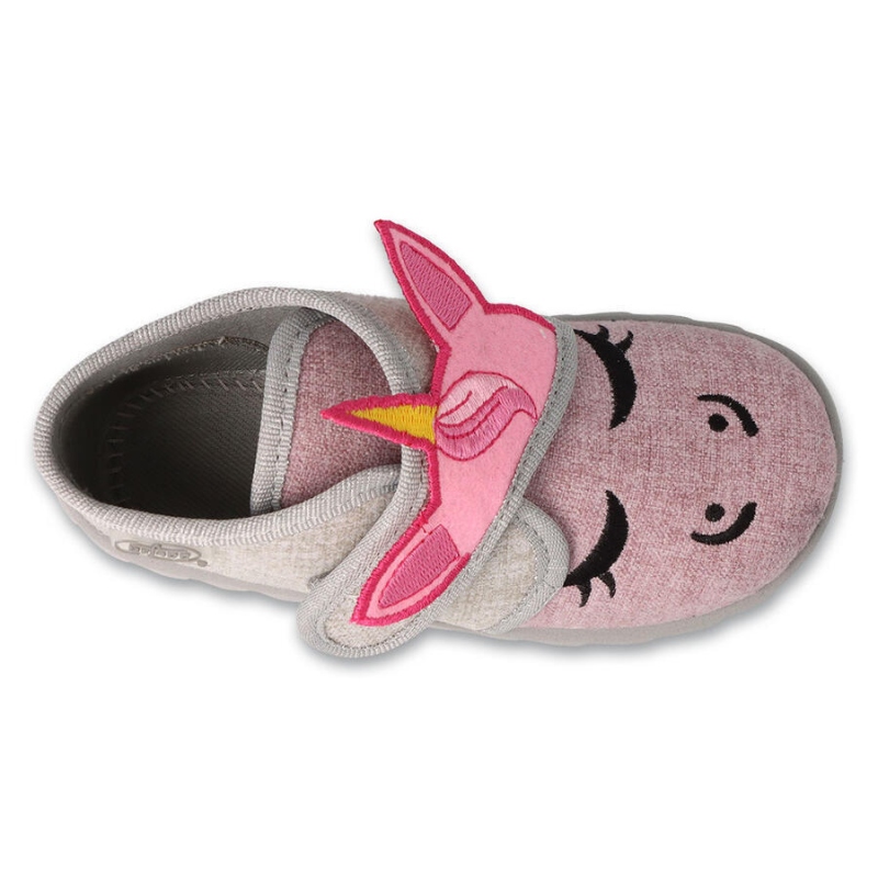 465P110 18 - dívčí bačkorky Befado SZ, jednorožec