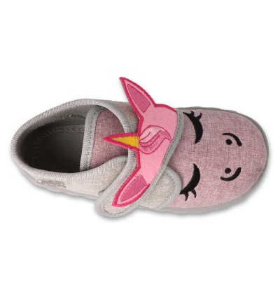 465P110 18 - dívčí bačkorky Befado SZ, jednorožec