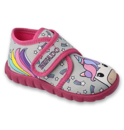465P168 18 - dívčí bačkorky Befado SZ, jednorožec