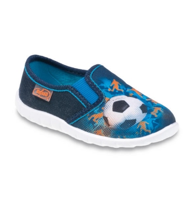 471P012 18 - chl.nazouvací, modrá, fotbal.míč