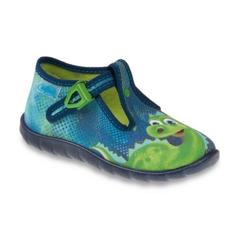 481P003 23 - chlap.bačkůrky na přezku, dinosaurus