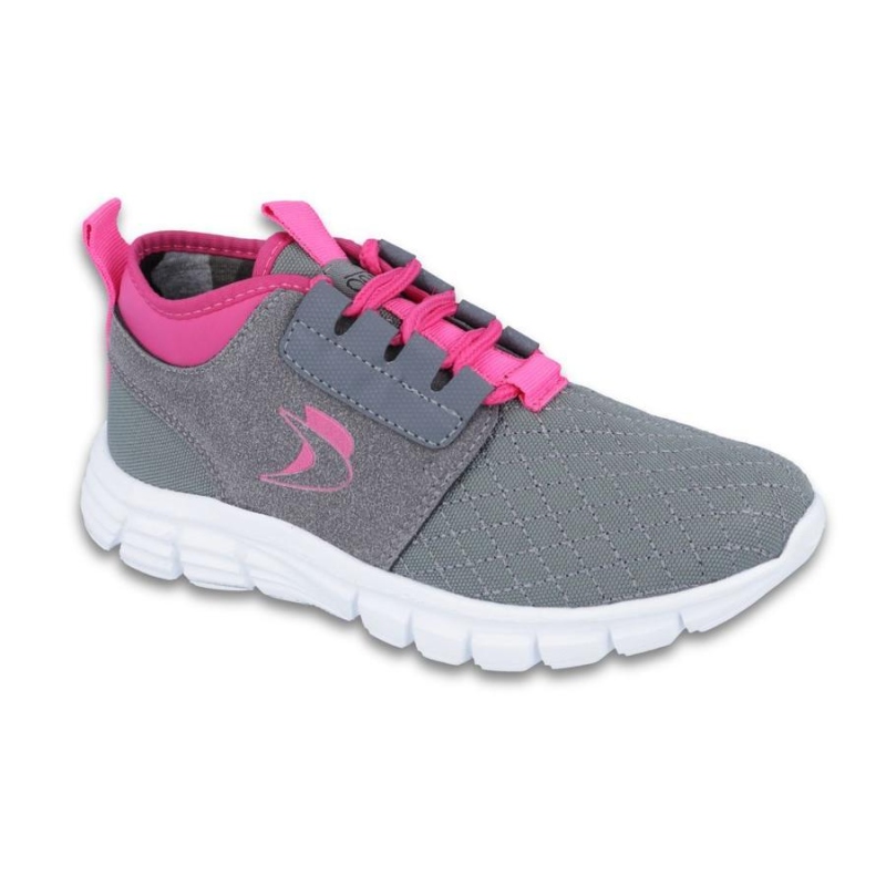 516Y032 34 - botasky SPORT, šněrovací, šedá s růž.