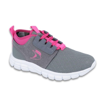 516Y032 34 - botasky SPORT, šněrovací, šedá s růž.