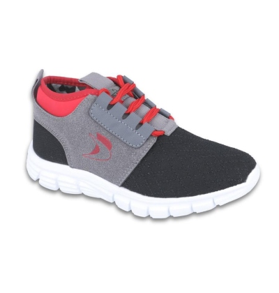 516Y037 34 - botasky SPORT, šněrovací,šedá+červená