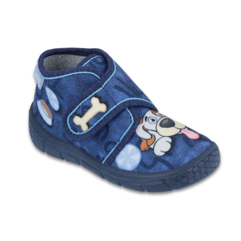 529P106 18 - chl.suchý zip, modrá, pejsek