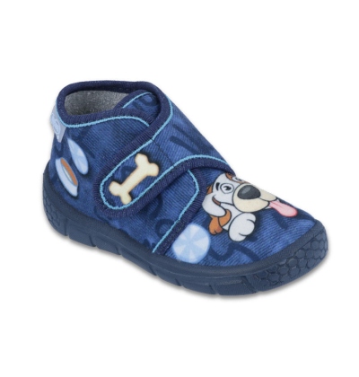 529P106 18 - chl.suchý zip, modrá, pejsek