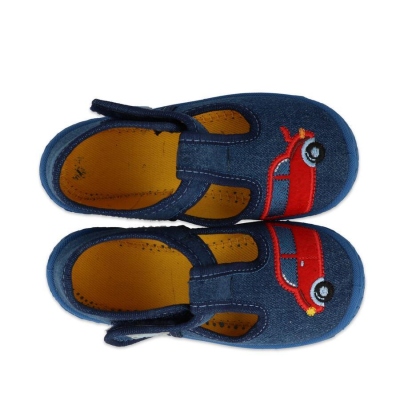 531P099 18 - chlapecké bačkorky Befado modré, auto