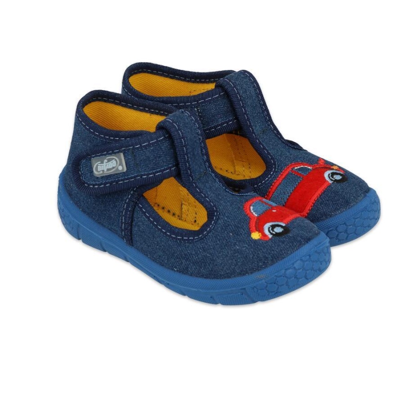 531P099 18 - chlapecké bačkorky Befado modré, auto