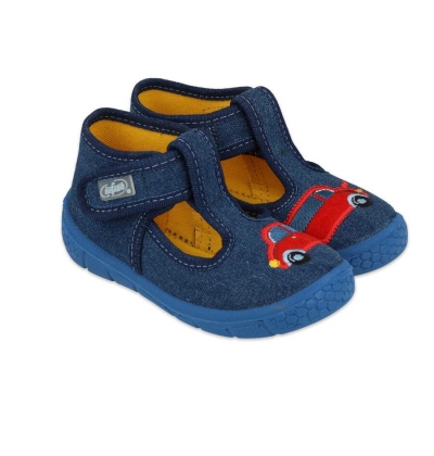 531P099 18 - chlapecké bačkorky Befado modré, auto