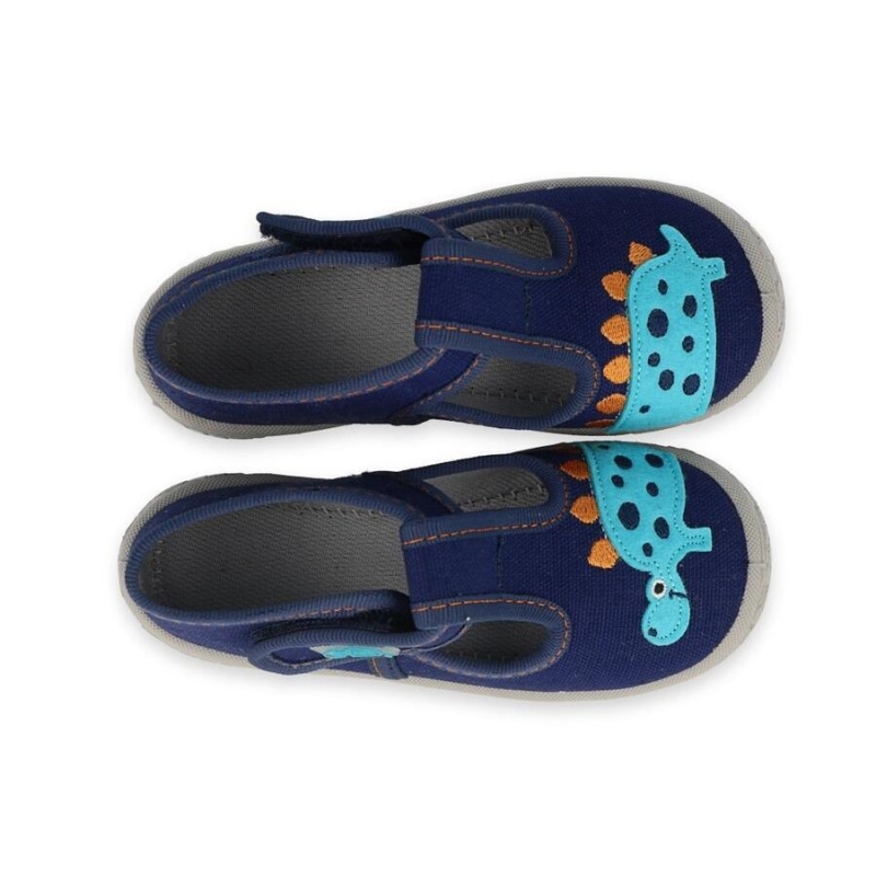 531P118 18 - chlapecké bačkorky Befado modré, dino