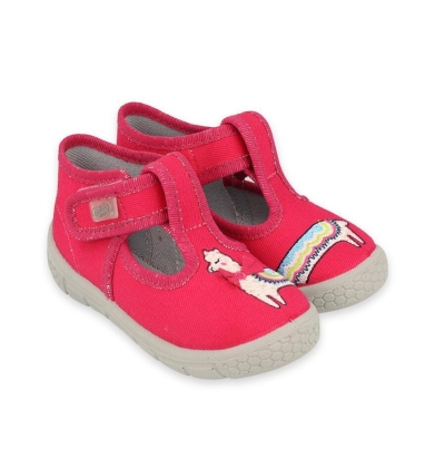 531P119 18 - dívčí bačkorky Befado růžová, lama