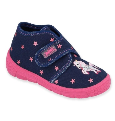 538P015 19 - dívčí bačkorky Befado, suchý zip, kůň