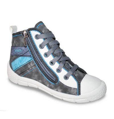 547P001 18 - tenisky-kotníčkové, zip, šedá batika