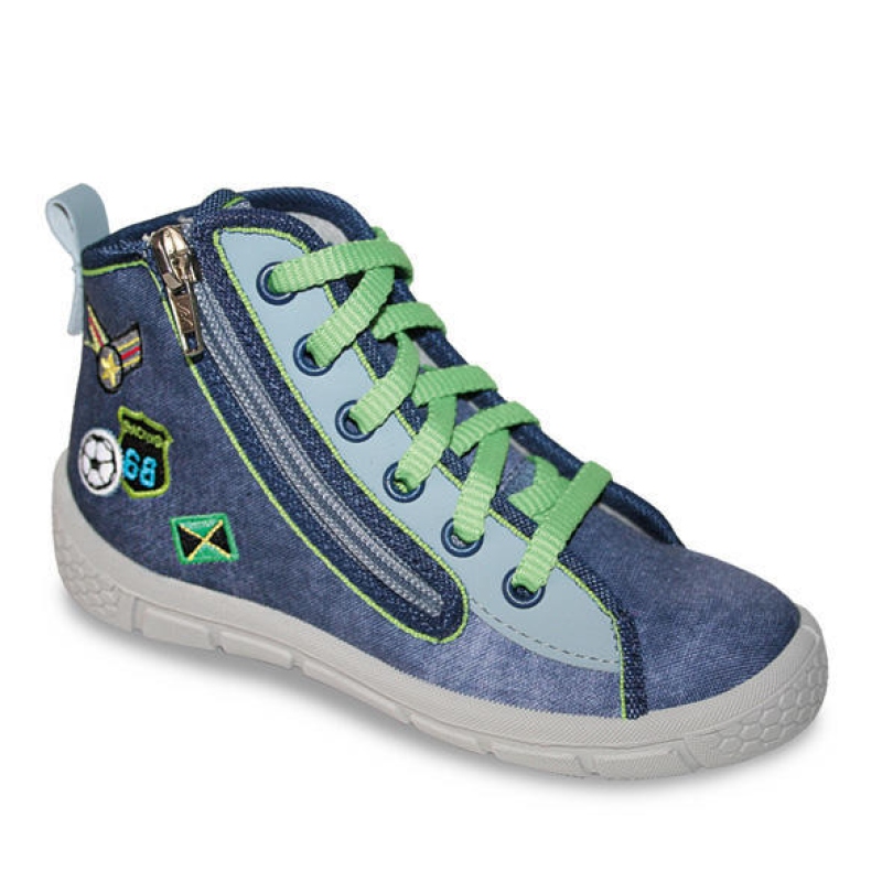 547P002 18 - tenisky-kotníčkové, zip, modré