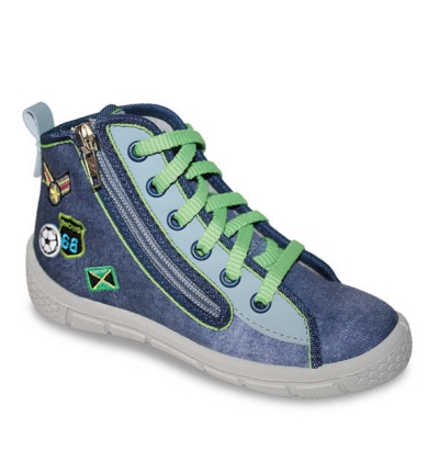 547P002 18 - tenisky-kotníčkové, zip, modré