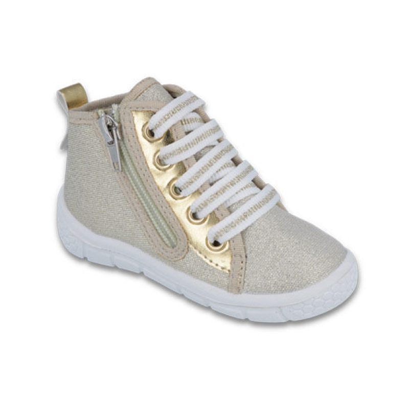 547P004 18 - dív.tenisky-kotníčkové, zip, zlaté