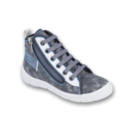 547X001 25 - tenisky-kotníčkové, zip, šedá batika