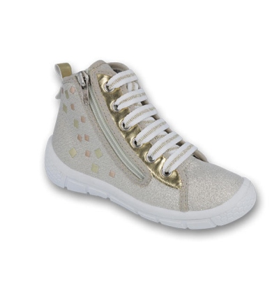 547X004 25 - dív.tenisky-kotníčkové, zip, zlaté