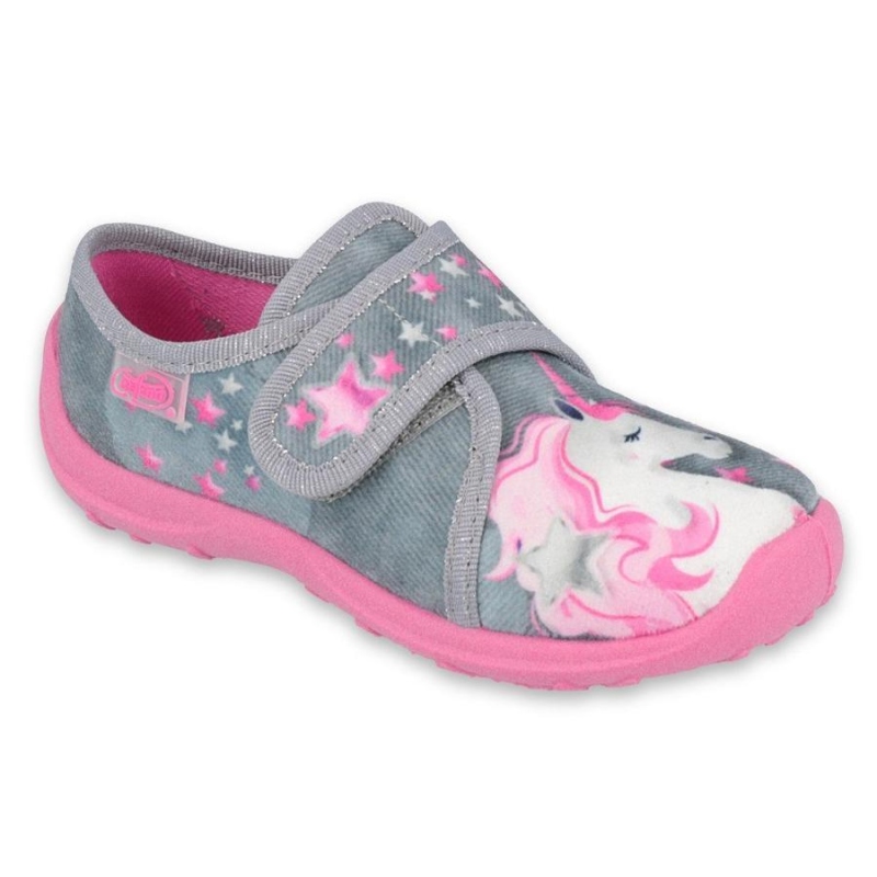 560X117 27 - dívčí bačkorky Befado 1SZ šedo-růžové, jednorožec